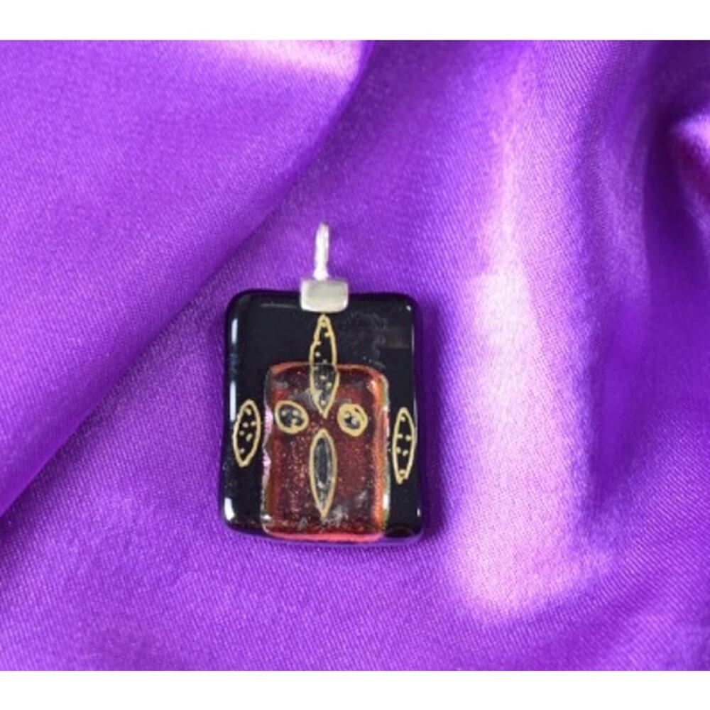 925 Sterling Silver Jewel Stone Enamel Pendant - Picture 6 of 7